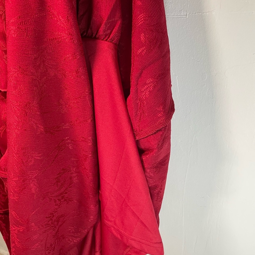 NWT Baltic Born Violetta Embossed Tiered Dress in deep Red​ - Picture 12 of 14